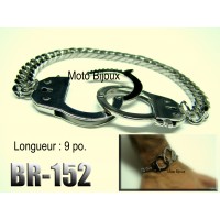 Br-152, Bracelet  Menottes Acier inoxidable « stainless steel » 